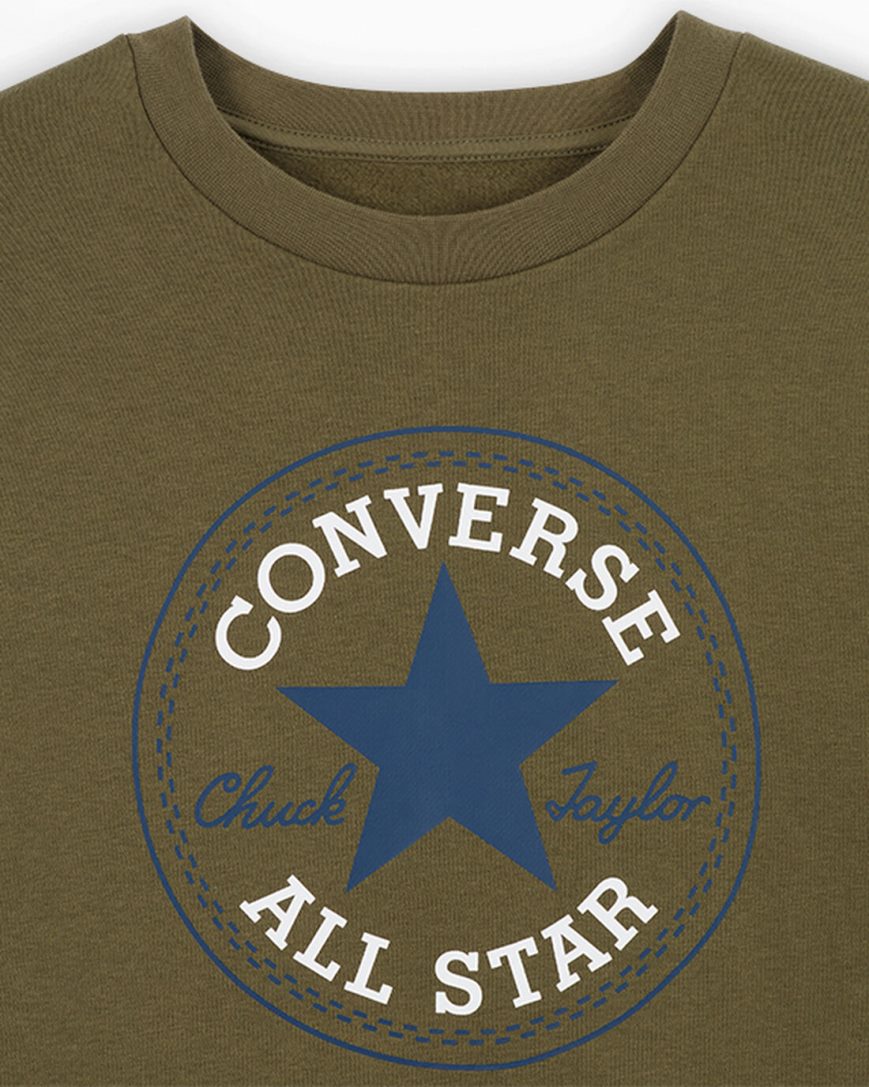 Hanorace Barbati Converse Go-To All Star Patch Standard Fit Fleece Crew Masline Verzi | RO AFUPT795